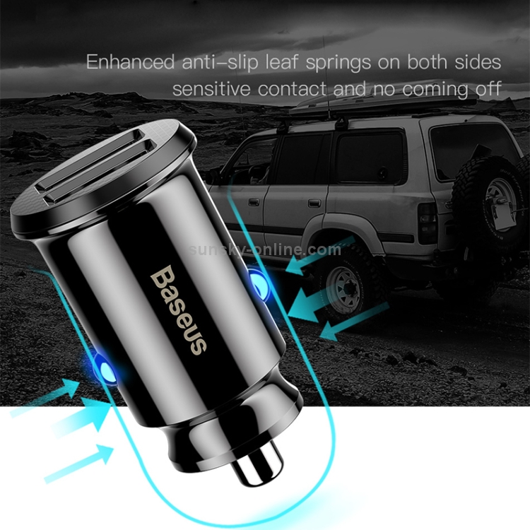Baseus Grain Dual USB Smart Car Charger 3.1A Max Output Baseus Grain Dual USB Smart Car Charger 3.1A Max Output