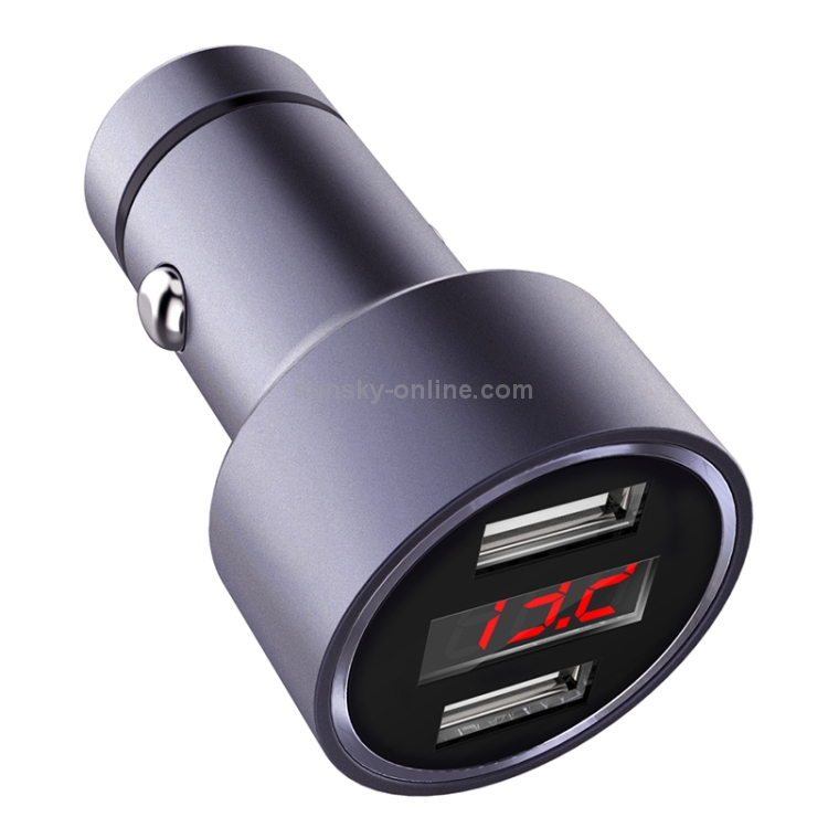 JOYROOM C-M215 5V 2.1A Aluminum Alloy Dual USB Ports Smart Car Charger JOYROOM C-M215 5V 2.1A Aluminum Alloy Dual USB Ports Smart Car Charger