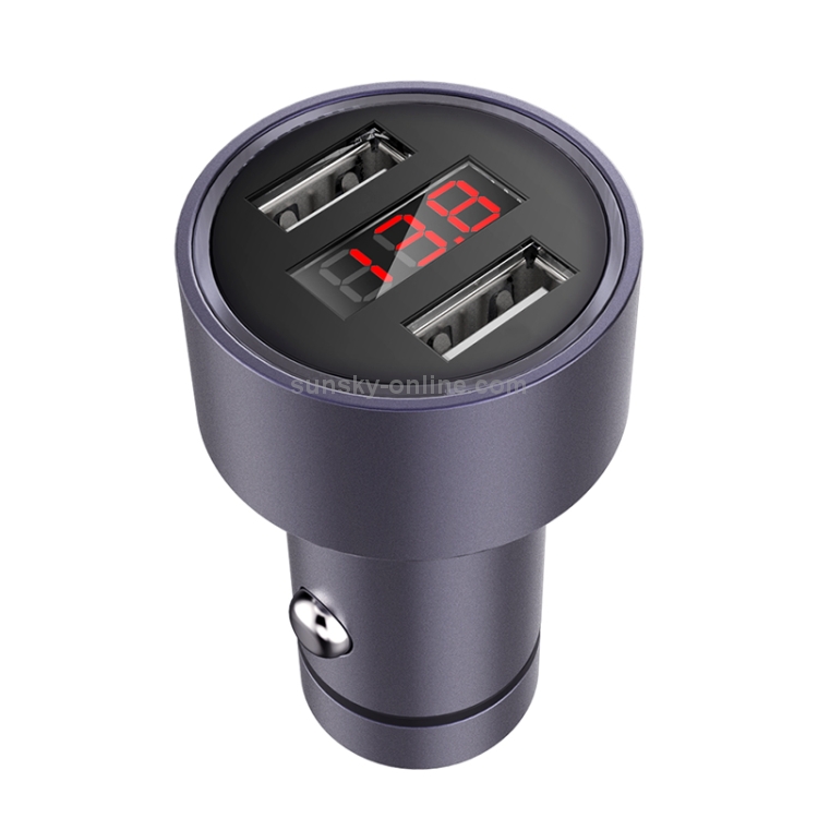 JOYROOM C-M215 5V 2.1A Aluminum Alloy Dual USB Ports Smart Car Charger JOYROOM C-M215 5V 2.1A Aluminum Alloy Dual USB Ports Smart Car Charger