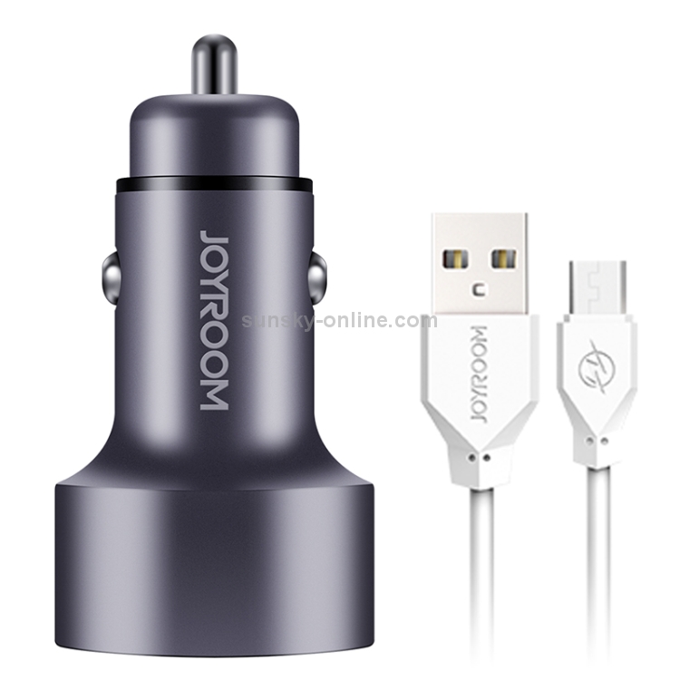 JOYROOM C-M215 5V 2.1A Aluminum Alloy Dual USB Ports Smart Car Charger JOYROOM C-M215 5V 2.1A Aluminum Alloy Dual USB Ports Smart Car Charger