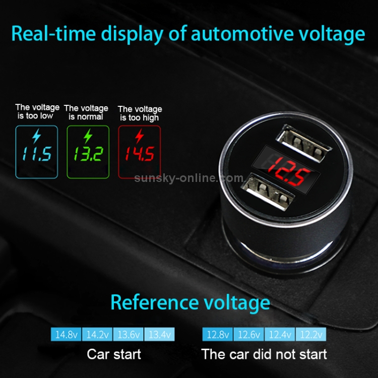 JOYROOM C-M215 5V 2.1A Aluminum Alloy Dual USB Ports Smart Car Charger JOYROOM C-M215 5V 2.1A Aluminum Alloy Dual USB Ports Smart Car Charger