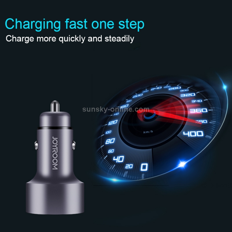 JOYROOM C-M215 5V 2.1A Aluminum Alloy Dual USB Ports Smart Car Charger JOYROOM C-M215 5V 2.1A Aluminum Alloy Dual USB Ports Smart Car Charger