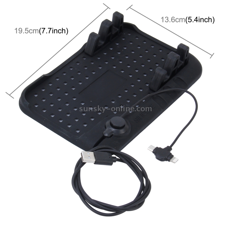 Silicone Pad Dash Mat Cell Phone Car Mount Holder Cradle Dock With 2 in 1 Charging Cable With Magnetic Adsorption Stande Silicone Pad Dash Mat Cell Phone Car Mount Holder Cradle Dock With 2 in 1 Charging Cable With Magnetic Adsorption Stande