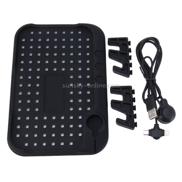 Silicone Pad Dash Mat Cell Phone Car Mount Holder Cradle Dock With 2 in 1 Charging Cable With Magnetic Adsorption Stande Silicone Pad Dash Mat Cell Phone Car Mount Holder Cradle Dock With 2 in 1 Charging Cable With Magnetic Adsorption Stande