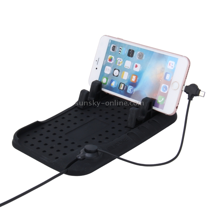 Silicone Pad Dash Mat Cell Phone Car Mount Holder Cradle Dock With 2 in 1 Charging Cable With Magnetic Adsorption Stande Silicone Pad Dash Mat Cell Phone Car Mount Holder Cradle Dock With 2 in 1 Charging Cable With Magnetic Adsorption Stande