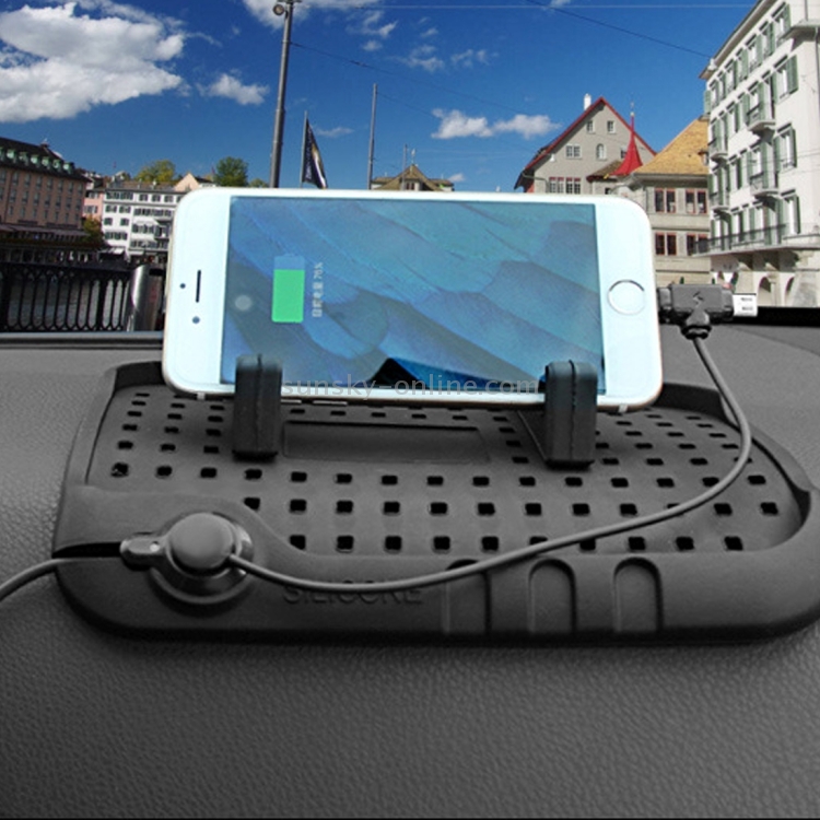 Silicone Pad Dash Mat Cell Phone Car Mount Holder Cradle Dock With 2 in 1 Charging Cable With Magnetic Adsorption Stande Silicone Pad Dash Mat Cell Phone Car Mount Holder Cradle Dock With 2 in 1 Charging Cable With Magnetic Adsorption Stande