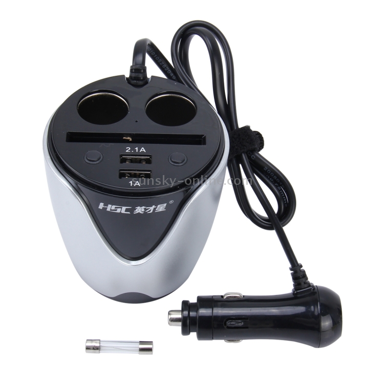 Acheter Chargeur de voiture double USB 3.1A prise de courant allume-cigare  séparateur chargeur porte-gobelet avec affichage LED de tension accessoires  de voiture pour GPS DVR