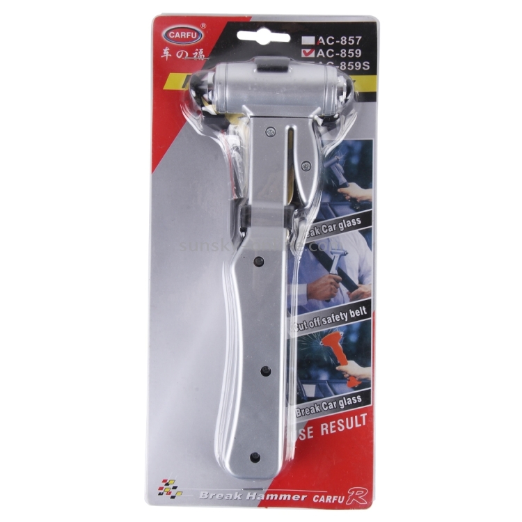 AC-859 Seat Belt Cutter Window Breaker Auto Rescue Tool Ideal Pure Metal  Car Safety Emergency Hammer