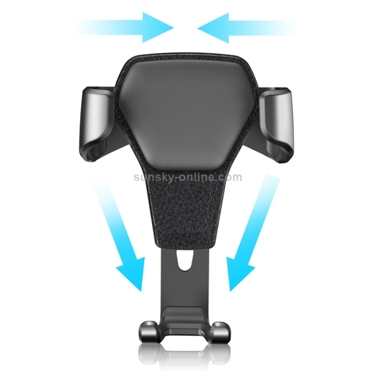 Litchi Texture Gravity Car Mount Phone Holder (White)