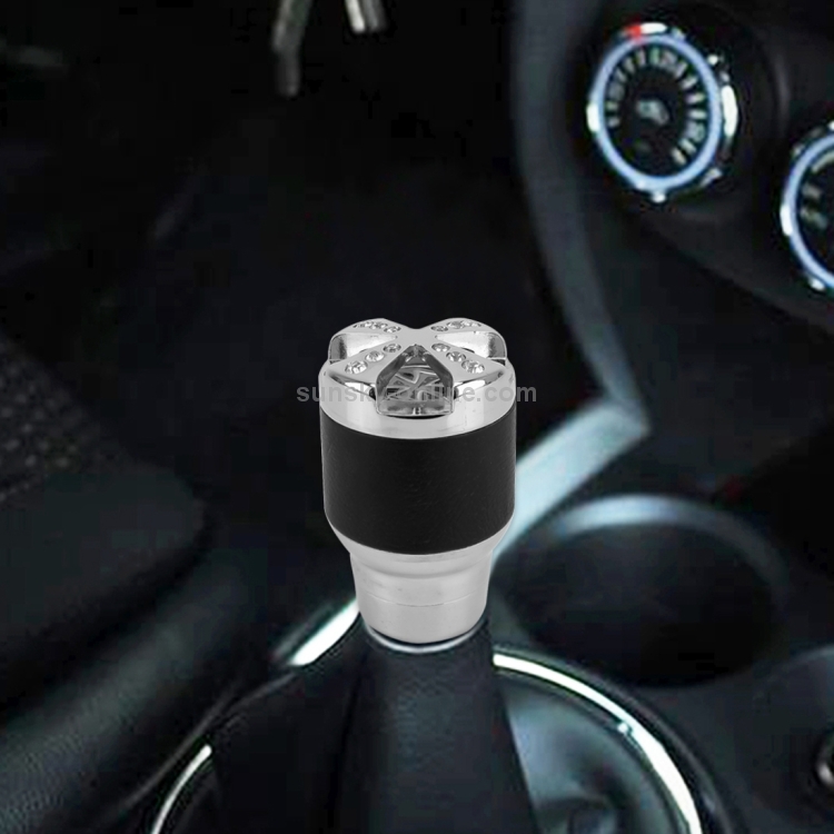 Universal Car Diamond Schaltknauf Modifizierter Schalthebel für das Auto  Schaltgetriebe Schaltknöpfe für das Automatikgetriebe (Silber)
