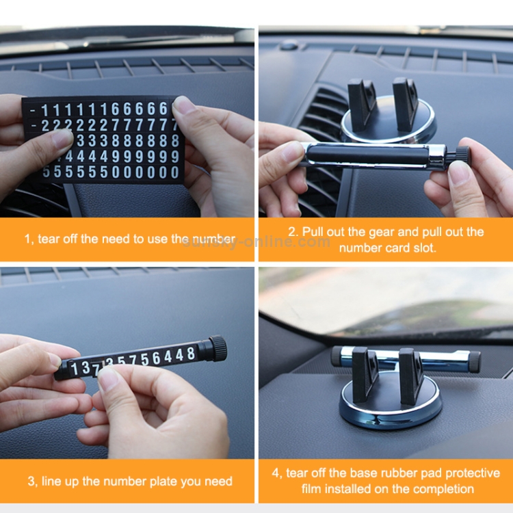 Multi-function Car Instrument Panel Mobile Phone Holder Temporary Parking Card(Silver) Multi-function Car Instrument Panel Mobile Phone Holder Temporary Parking Card(Silver)