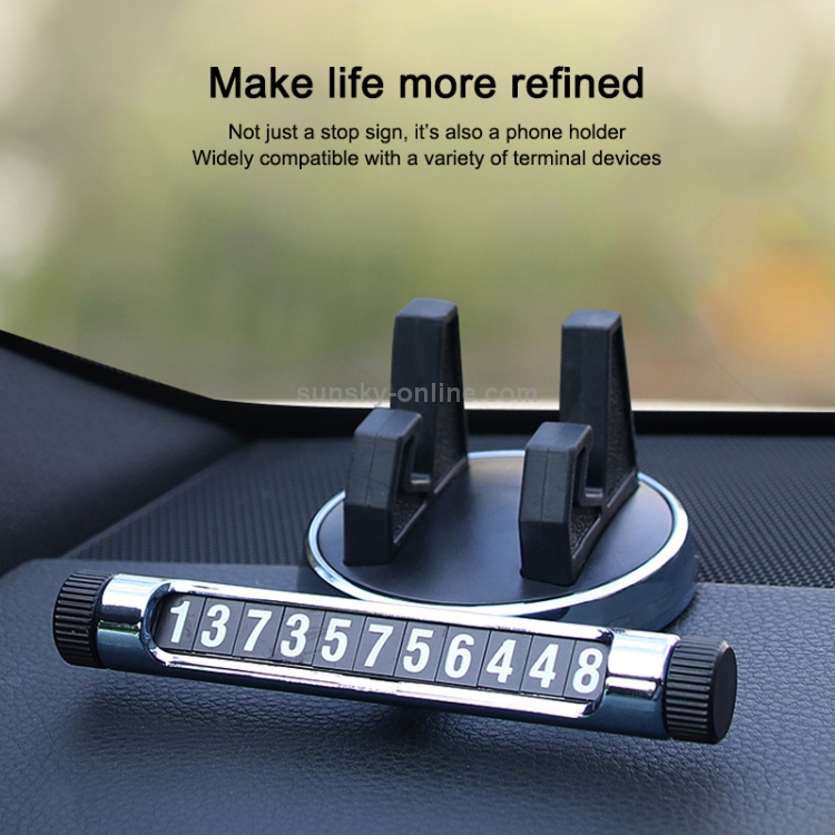 Multi-function Car Instrument Panel Mobile Phone Holder Temporary Parking Card(Silver) Multi-function Car Instrument Panel Mobile Phone Holder Temporary Parking Card(Silver)