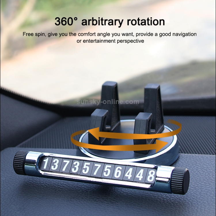 Multi-function Car Instrument Panel Mobile Phone Holder Temporary Parking Card(Silver) Multi-function Car Instrument Panel Mobile Phone Holder Temporary Parking Card(Silver)