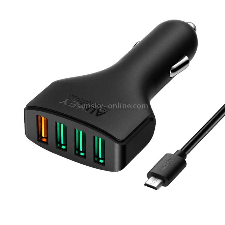 AUKEY CC-T9 4 Ports Quick Charge 3.0 USB Car Charger for Smartphones and Tablets AUKEY CC-T9 4 Ports Quick Charge 3.0 USB Car Charger for Smartphones and Tablets