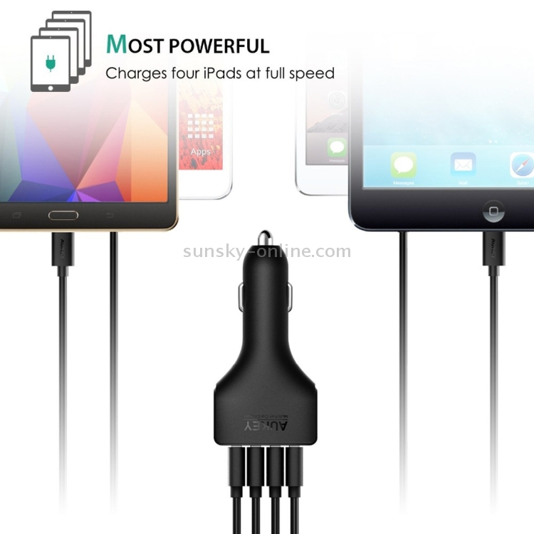 AUKEY CC-T9 4 Ports Quick Charge 3.0 USB Car Charger for Smartphones and Tablets AUKEY CC-T9 4 Ports Quick Charge 3.0 USB Car Charger for Smartphones and Tablets