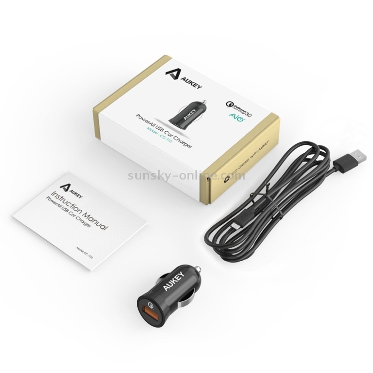 AUKEY CC-T10 Mini Quick Charge 3.0 USB Car Charger for Smartphones and Tablets AUKEY CC-T10 Mini Quick Charge 3.0 USB Car Charger for Smartphones and Tablets
