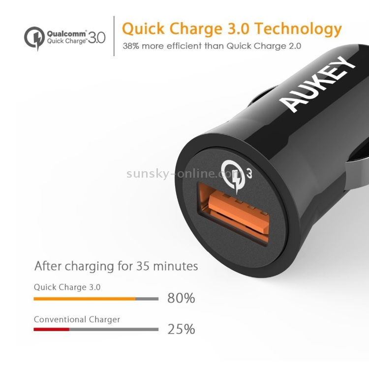 AUKEY CC-T10 Mini Quick Charge 3.0 USB Car Charger for Smartphones and Tablets AUKEY CC-T10 Mini Quick Charge 3.0 USB Car Charger for Smartphones and Tablets