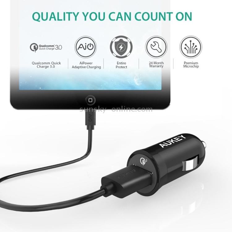 AUKEY CC-T10 Mini Quick Charge 3.0 USB Car Charger for Smartphones and Tablets AUKEY CC-T10 Mini Quick Charge 3.0 USB Car Charger for Smartphones and Tablets