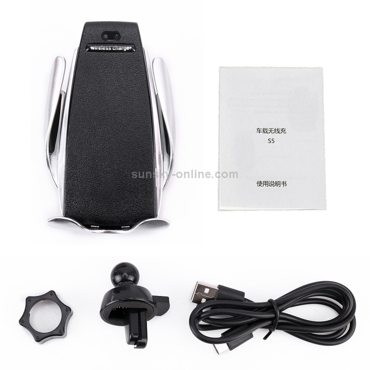 S5 Car / Household QI Standard Automatic Induction Wireless Charger Air Vent Bracket S5 Car / Household QI Standard Automatic Induction Wireless Charger Air Vent Bracket