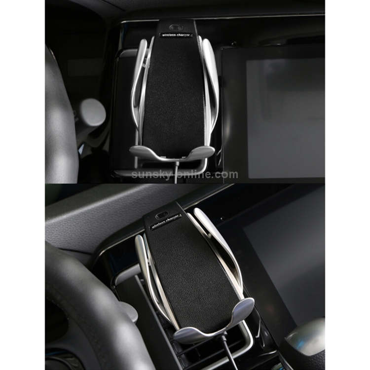 S5 Car / Household QI Standard Automatic Induction Wireless Charger Air Vent Bracket S5 Car / Household QI Standard Automatic Induction Wireless Charger Air Vent Bracket