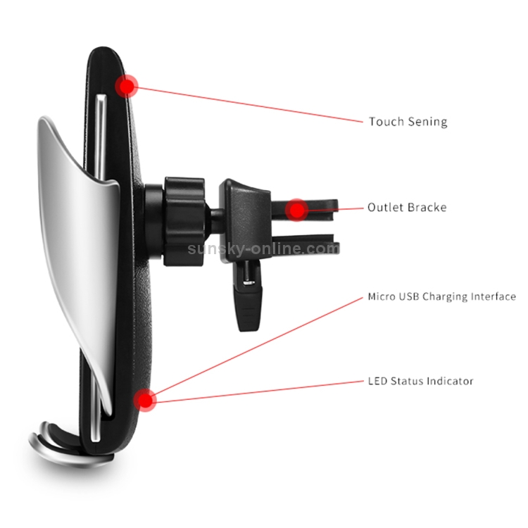 S5 Car / Household QI Standard Automatic Induction Wireless Charger Air Vent Bracket S5 Car / Household QI Standard Automatic Induction Wireless Charger Air Vent Bracket