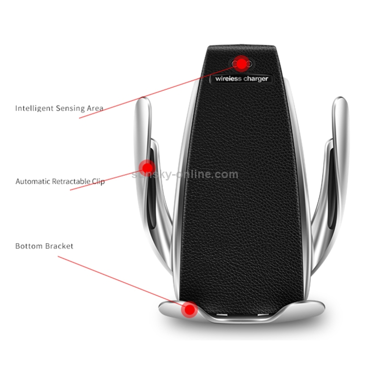 S5 Car / Household QI Standard Automatic Induction Wireless Charger Air Vent Bracket S5 Car / Household QI Standard Automatic Induction Wireless Charger Air Vent Bracket