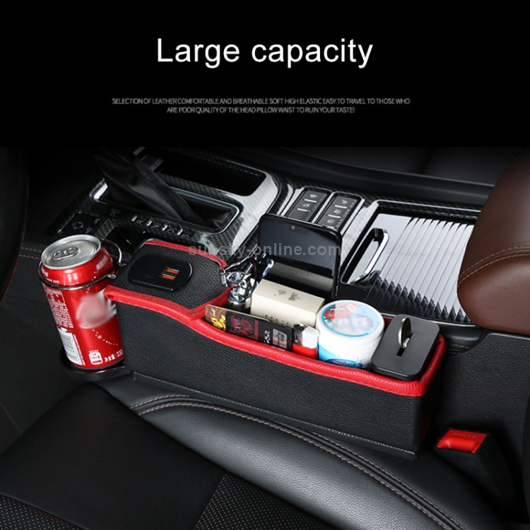 DERANFU multi-fonction voiture position de conduite principale double USB  charge affichage numérique boîte de rangement