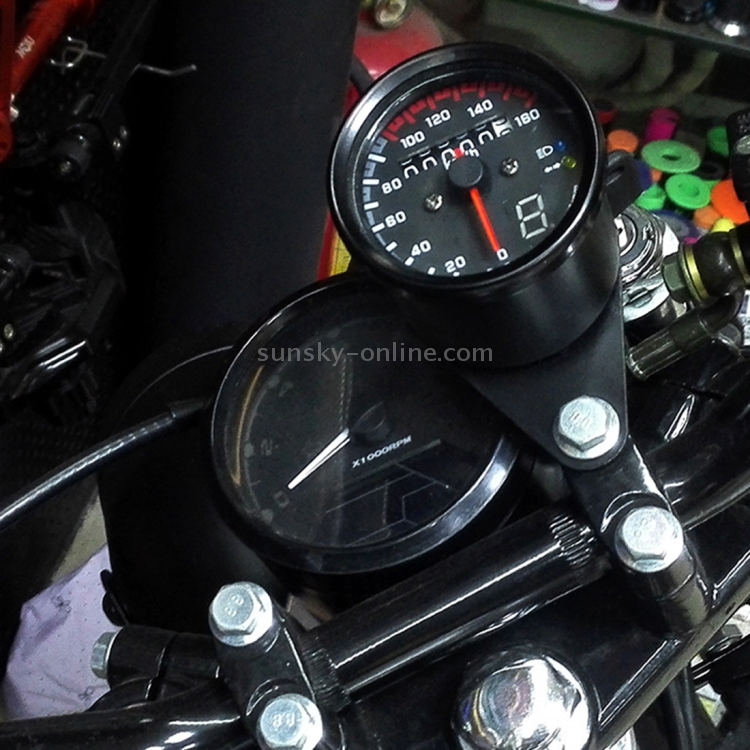 Contachilometri e Tachimetro Doppio per Moto, Indicatore Universale LED Retrò KM/H per KTM Ducati Kawasaki BMW