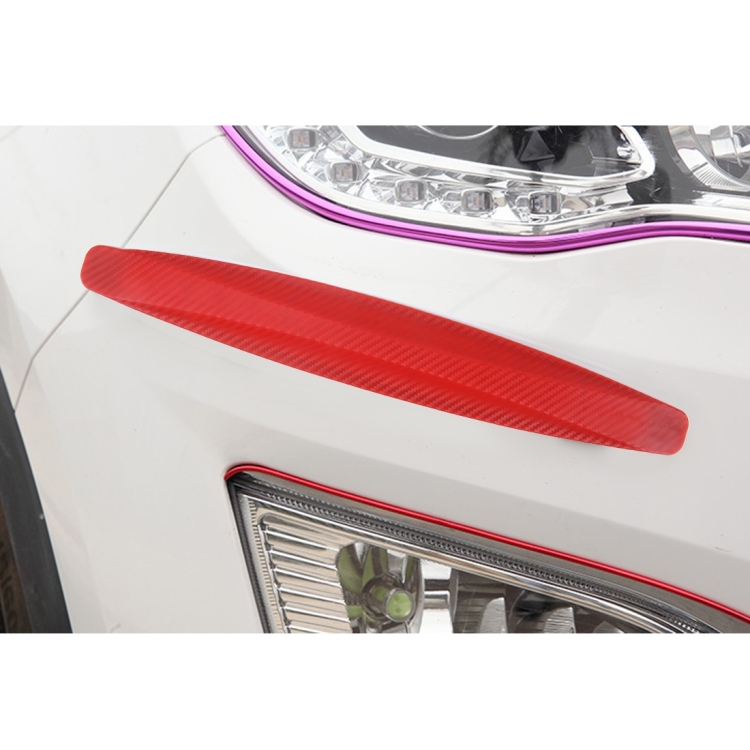 2 PCS Universal Karosserie Carbon Faser Stoßstangenschutz Aufkleber /  Autounfallstange Stoßstangenstreifen / Autounfallstreifen /  Anti-Rub-Streifen / Anti-Rub-Bar (rot)