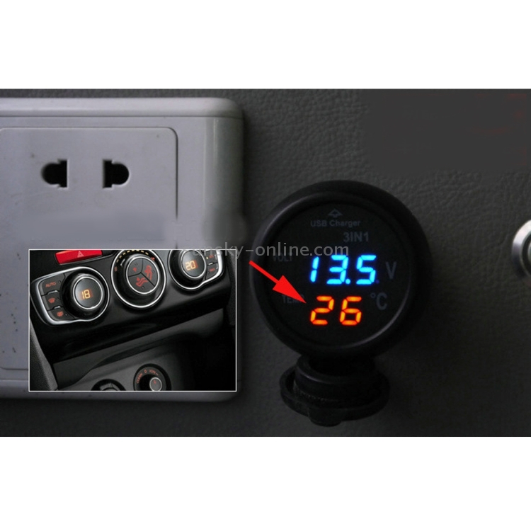 Auto-Ladegerät Zigarettenanzünder Dual USB Handy Ladegerät Digital  Voltmeter Modifiziertes Panel für 12/24V Automobil Yacht