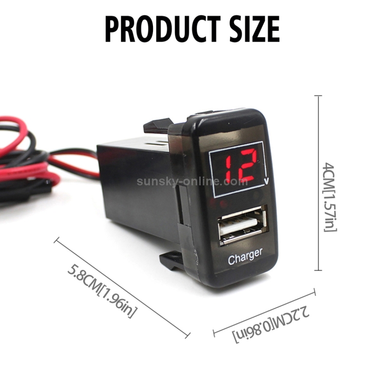Car DC12V 2.1A USB Charger + Voltmeter for Toyota VIGO Car DC12V 2.1A USB Charger + Voltmeter for Toyota VIGO