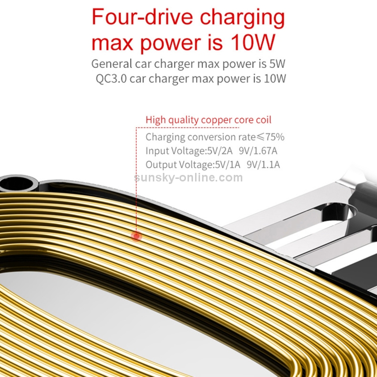 BQ001 10W Car QC 3.0 Fast Charging Wireless Charger BQ001 10W Car QC 3.0 Fast Charging Wireless Charger