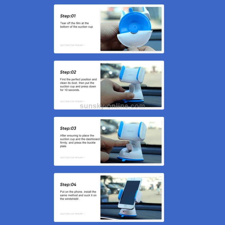 JOYROOM JR-OK1 Car Single Pull Silicone Suction Cup Phone Holder (White Blue) JOYROOM JR-OK1 Car Single Pull Silicone Suction Cup Phone Holder (White Blue)