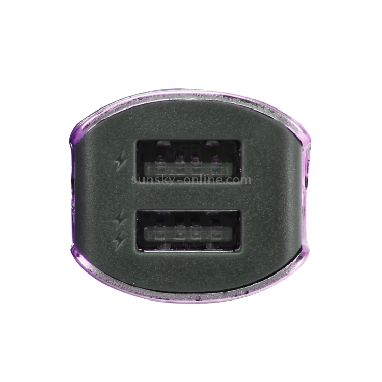 Car Auto 5V Dual USB 2.1A/1A Cigarette Lighter Adapter for Most Phones(Purple) Car Auto 5V Dual USB 2.1A/1A Cigarette Lighter Adapter for Most Phones(Purple)