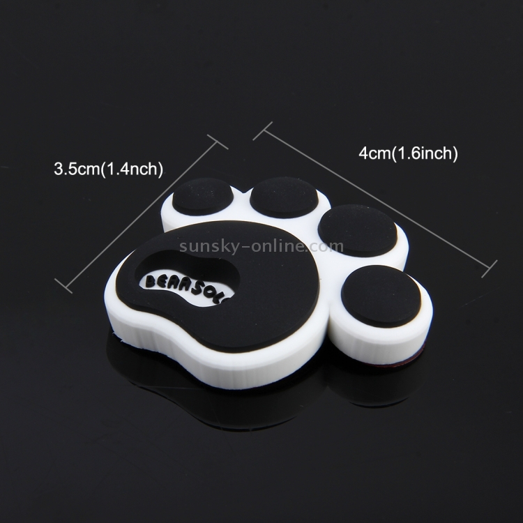 4 PCS Dog Footprint Shape Cartoon Style PVC Car Auto Protection Anti-scratch  Door Guard Decorative Sticker(Black)