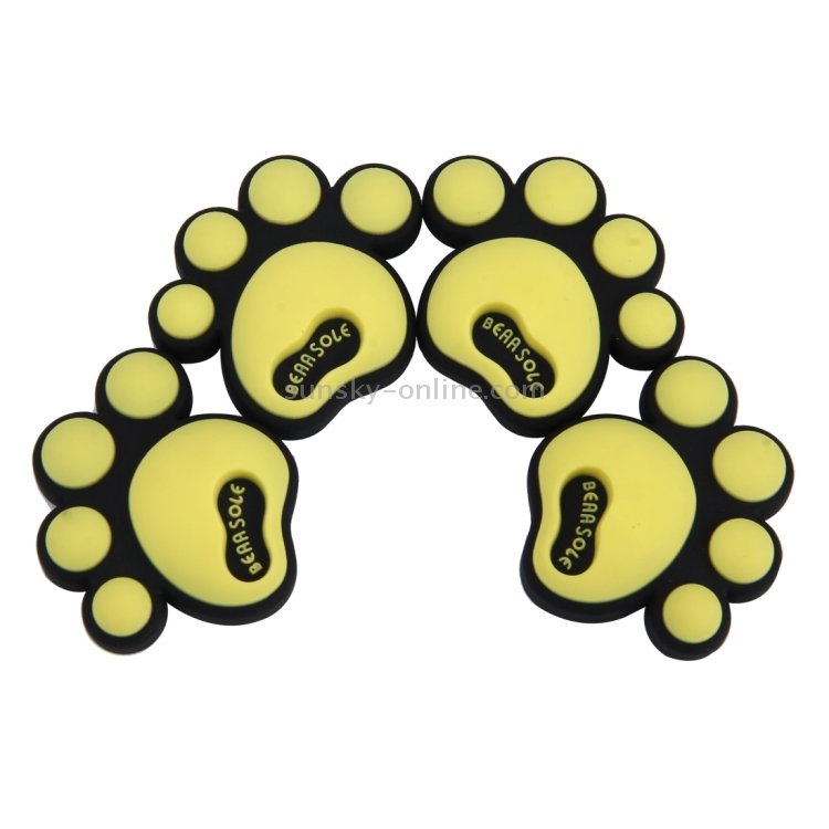 4 PCS Dog Footprint Form Cartoon Style PVC Auto Auto Protection Anti-Kratzer  Türschutz Dekorativer Aufkleber (gelb)