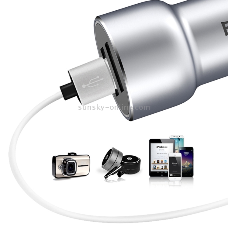 Baseus Little Giant Dual USB Port 3.4A Metal Car Charger for Smartphones & Tablets & PSP & PDA & GPS & MP3 & MP4 and other USB-charged Devices(Gold) Baseus Little Giant Dual USB Port 3.4A Metal Car Charger for Smartphones & Tablets & PSP & PDA & GPS & MP3 & MP4 and other USB-charged Devices(Gold)