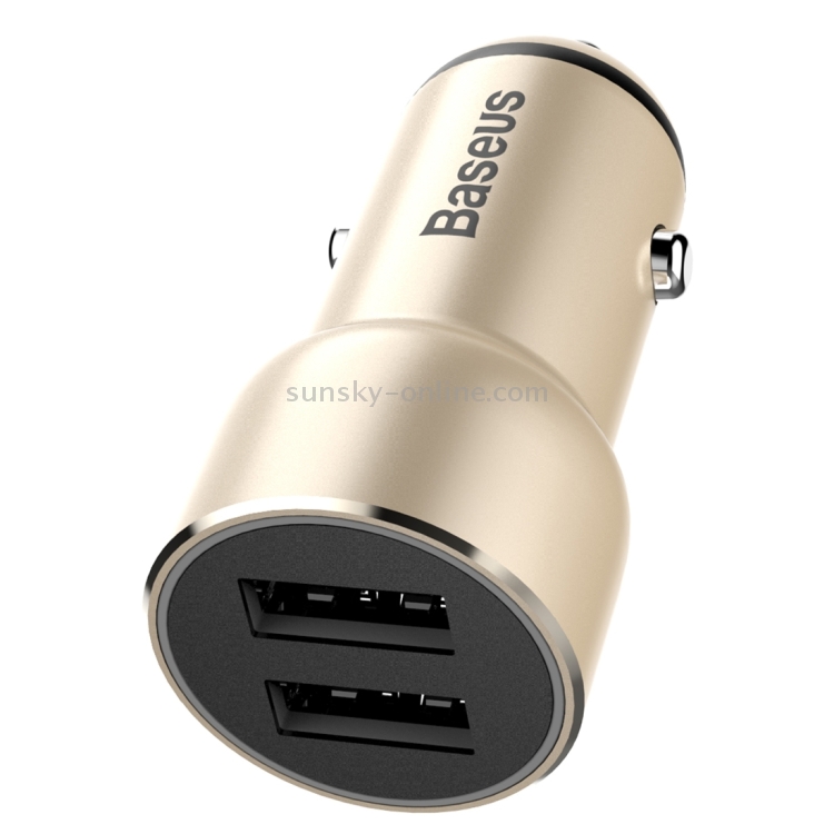 Baseus Little Giant Dual USB Port 3.4A Metal Car Charger for Smartphones & Tablets & PSP & PDA & GPS & MP3 & MP4 and other USB-charged Devices(Gold) Baseus Little Giant Dual USB Port 3.4A Metal Car Charger for Smartphones & Tablets & PSP & PDA & GPS & MP3 & MP4 and other USB-charged Devices(Gold)