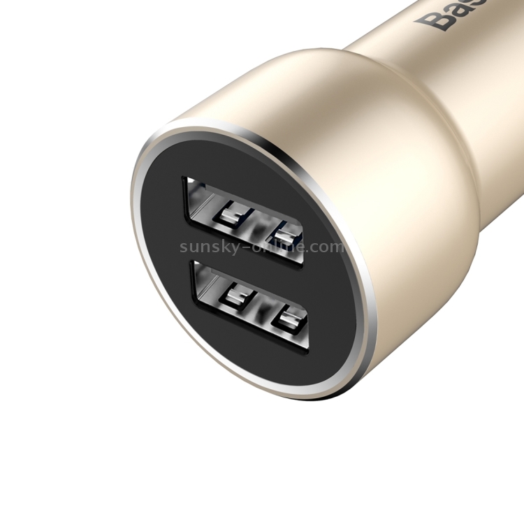 Baseus Little Giant Dual USB Port 3.4A Metal Car Charger for Smartphones & Tablets & PSP & PDA & GPS & MP3 & MP4 and other USB-charged Devices(Gold) Baseus Little Giant Dual USB Port 3.4A Metal Car Charger for Smartphones & Tablets & PSP & PDA & GPS & MP3 & MP4 and other USB-charged Devices(Gold)