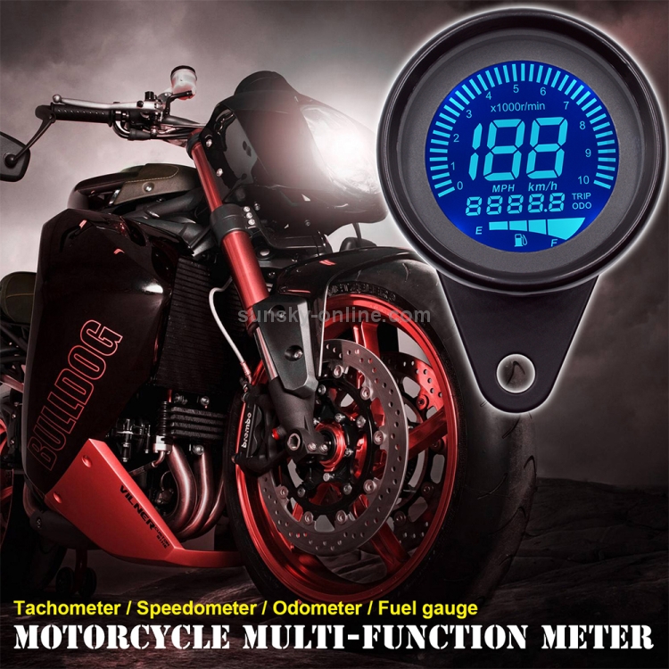 CS-636B1 Motorrad Multifunktionale Modifikationsinstrumentierung Motorrad  Kilometerzähler Tachometer Drehzahlmesser Ölanzeige (schwarz)