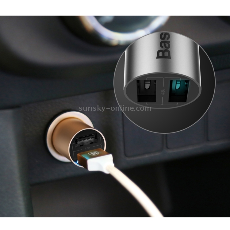 Baseus CarQ Series Dual USB Car Charger for Smartphones, Tablets and Other Devices(Silver) Baseus CarQ Series Dual USB Car Charger for Smartphones, Tablets and Other Devices(Silver)