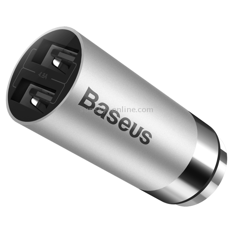 Baseus CarQ Series Dual USB Car Charger for Smartphones, Tablets and Other Devices(Silver) Baseus CarQ Series Dual USB Car Charger for Smartphones, Tablets and Other Devices(Silver)