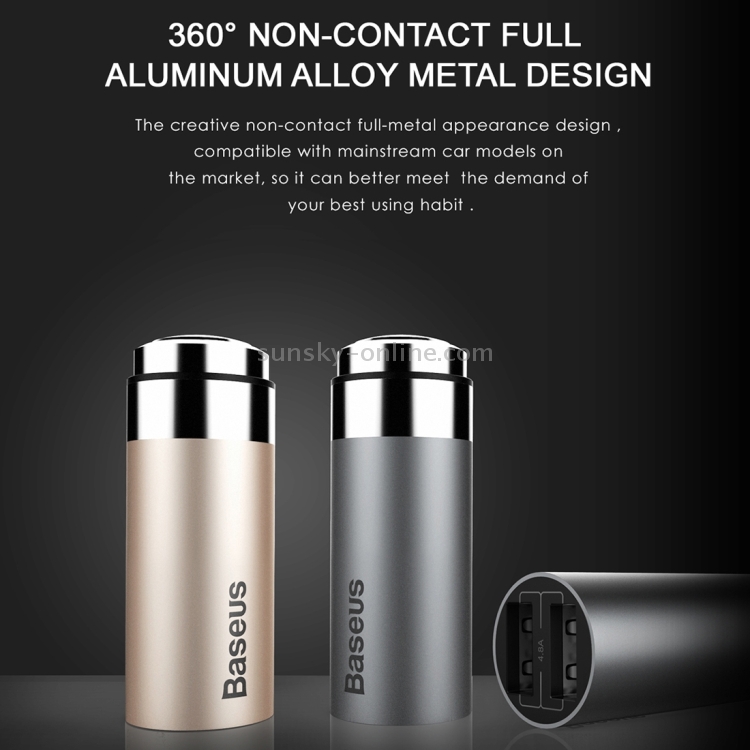 Baseus CarQ Series Dual USB Car Charger for Smartphones, Tablets and Other Devices(Silver) Baseus CarQ Series Dual USB Car Charger for Smartphones, Tablets and Other Devices(Silver)