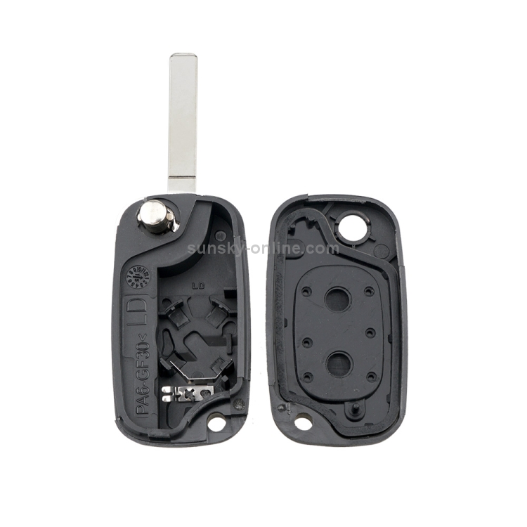 Für RENAULT Clio / Megane / Kangoo / Modus Auto-Taste Ersatz 2 Tasten Auto- Schlüssel-Etui mit faltbarem Schlüsselblatt