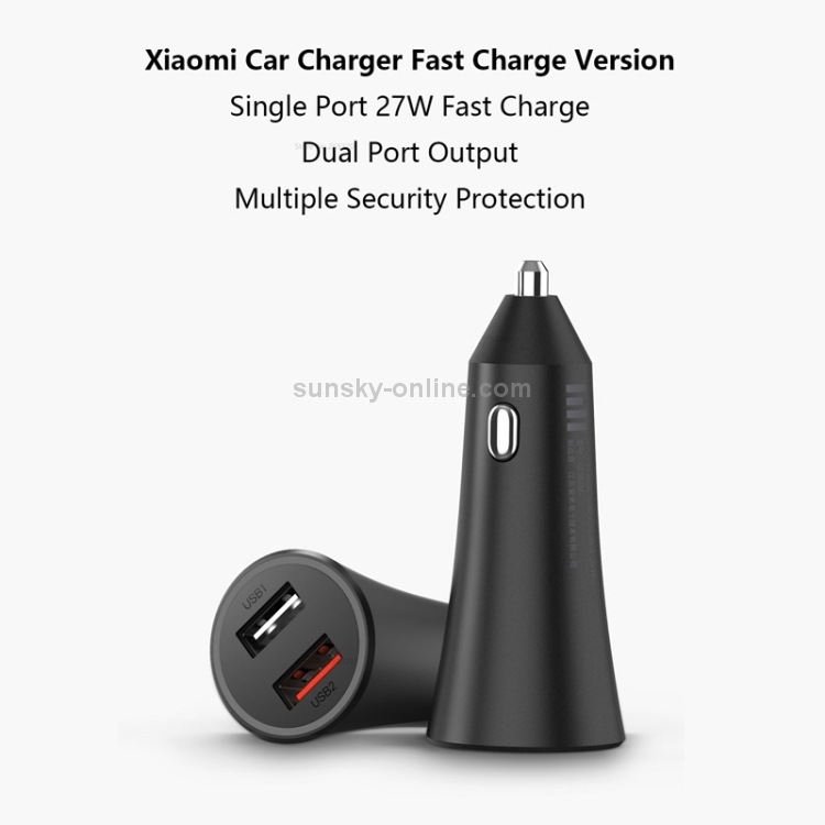 Original Xiaomi CC06ZM Dual USB Ports Car Charger Fast Charging Version with LED Light
