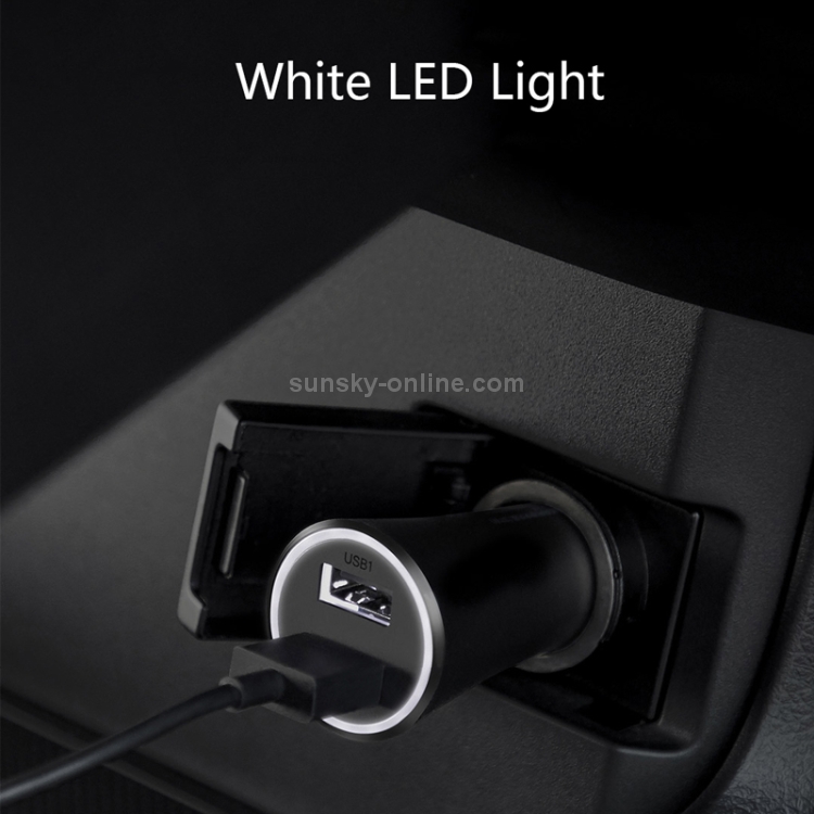 Original Xiaomi CC06ZM Dual USB Ports Car Charger Fast Charging Version with LED Light