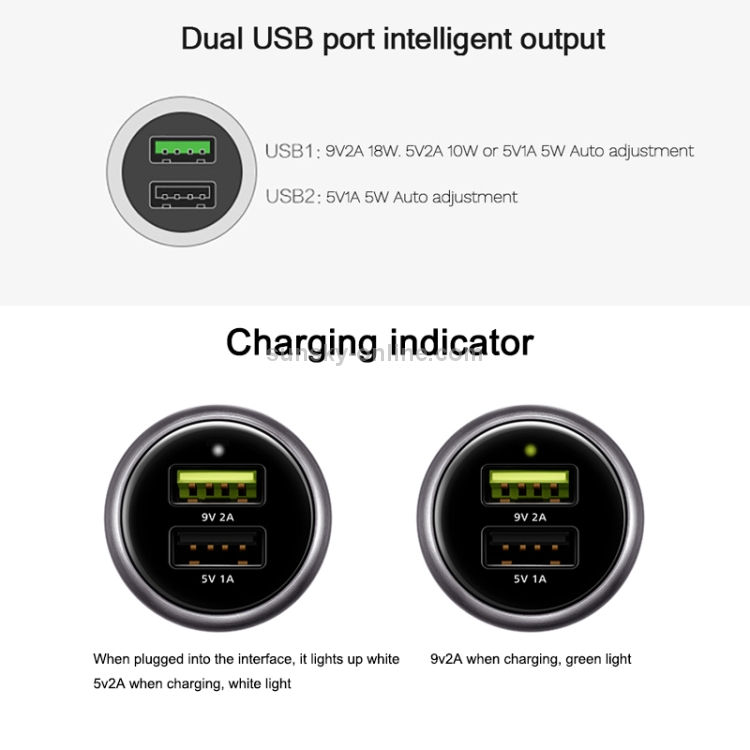 Original Huawei CP31 18W Max Dual USB Port Fast Charging Car Charger (Grey) Original Huawei CP31 18W Max Dual USB Port Fast Charging Car Charger (Grey)
