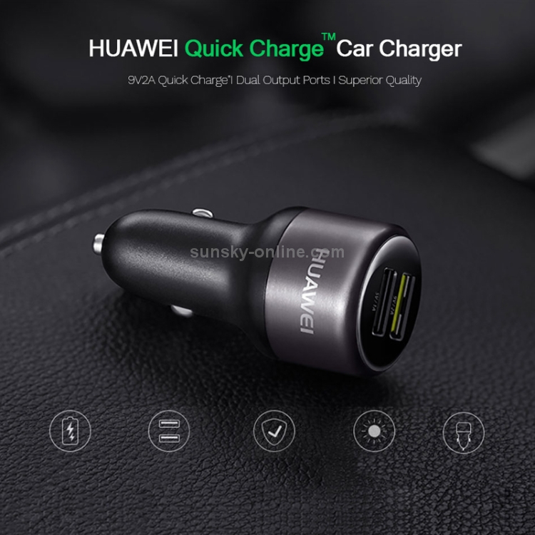 Original Huawei CP31 18W Max Dual USB Port Fast Charging Car Charger (Grey) Original Huawei CP31 18W Max Dual USB Port Fast Charging Car Charger (Grey)