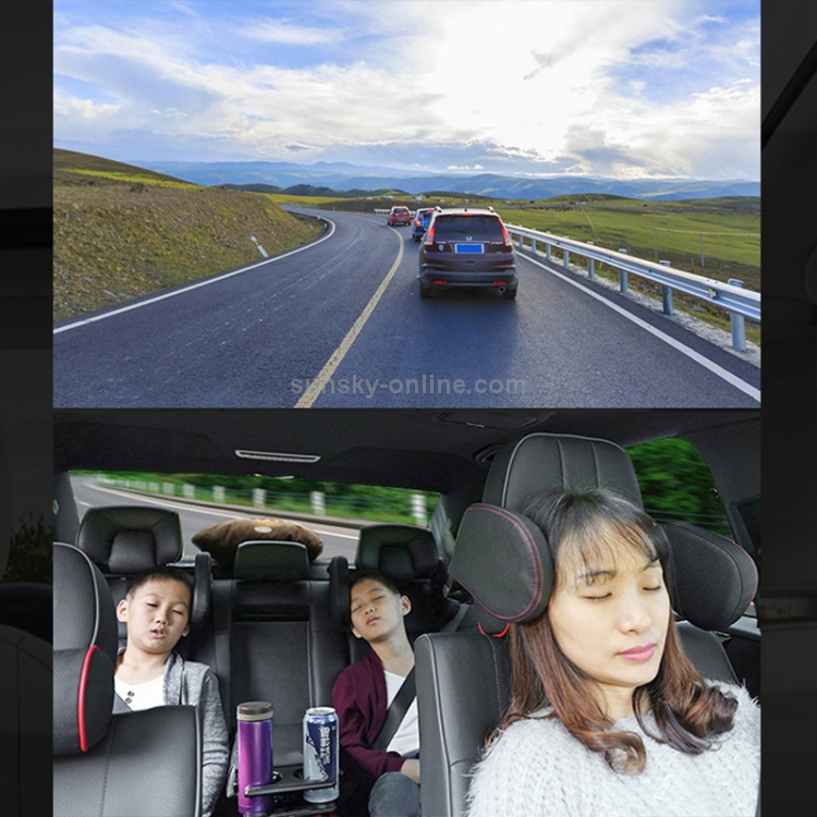 Poggiatesta per seggiolino auto Cuscino per collo auto Poggiatesta laterale  per dormire per bambini e adulti (nero)