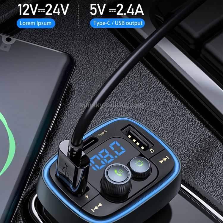 REMAX RCC230 Kezhi Series 2.4A Quick Charge Digital Display Car Charger with Colorful Atmosphere Light, Support Bluetooth Hands-free Calling & FM & U Disk / TF Card